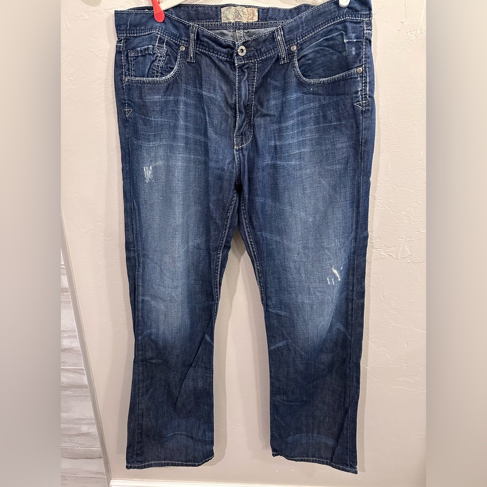 BKE Men's Dark Blue Bootcut Sz 36x32